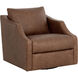 Orwell Cognac Leather Swivel Lounge Chair
